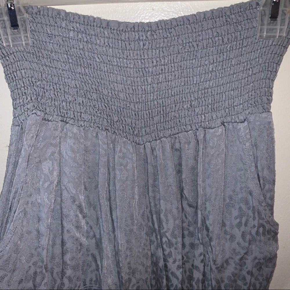 Baby blue cheetah print  high rise flowy pants.